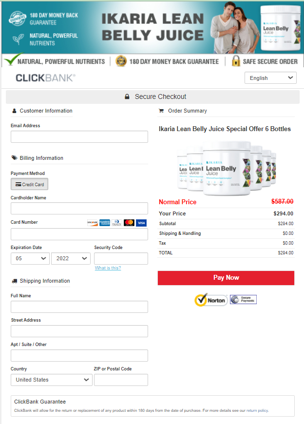 Ikaria Lean Belly Juice - Secure Order Page